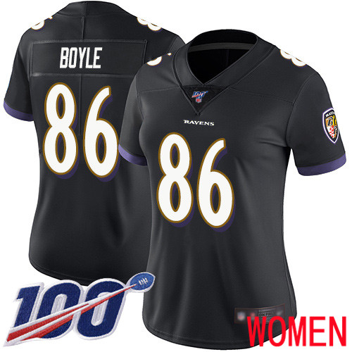 Baltimore Ravens Limited Black Women Nick Boyle Alternate Jersey NFL Football #86 100th Season Vapor Untouchable->baltimore ravens->NFL Jersey